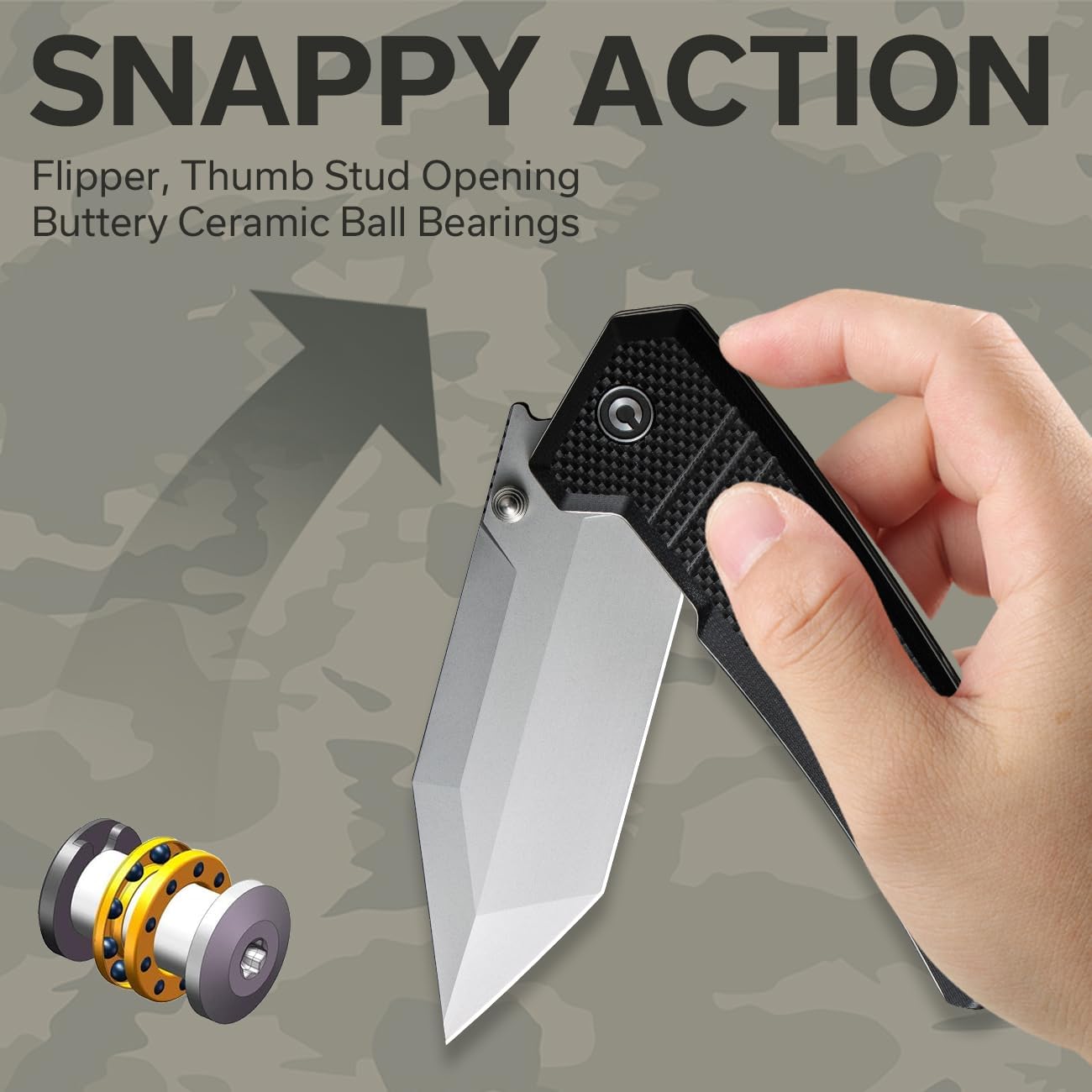 Navaja bolsillo EDC cuchillo plegable 3.98pulg G10 bloqueo