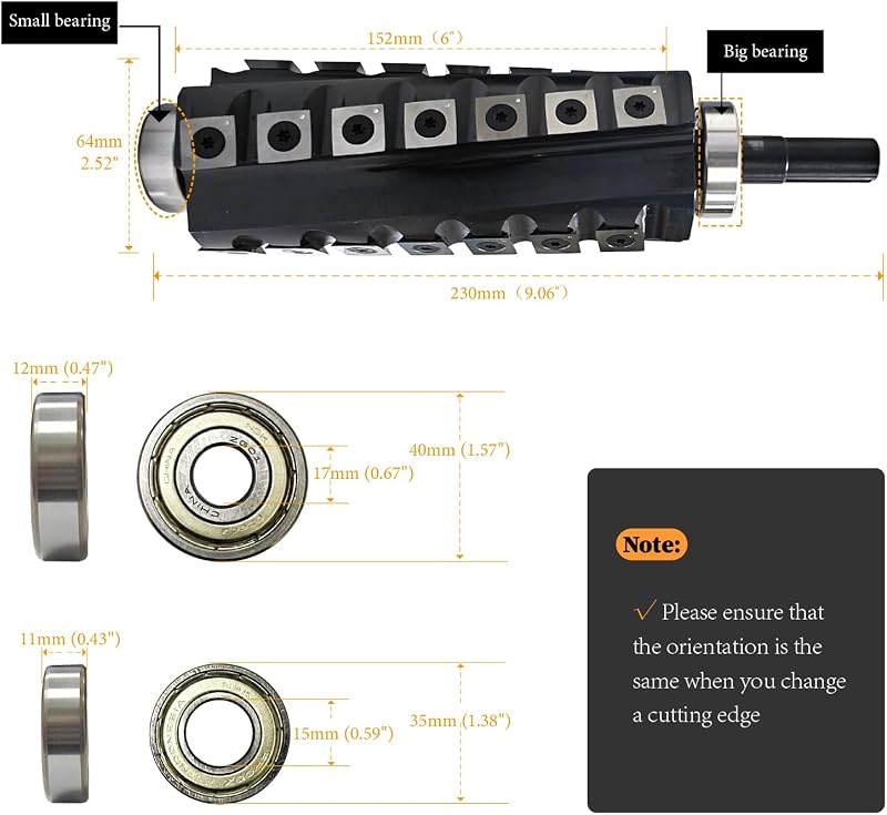 Cabezal corte espiral 6pulg para Jet 28 insertos carburo