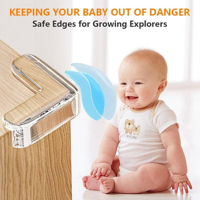 10 Protectores Esquina Bebé Transparentes para Muebles