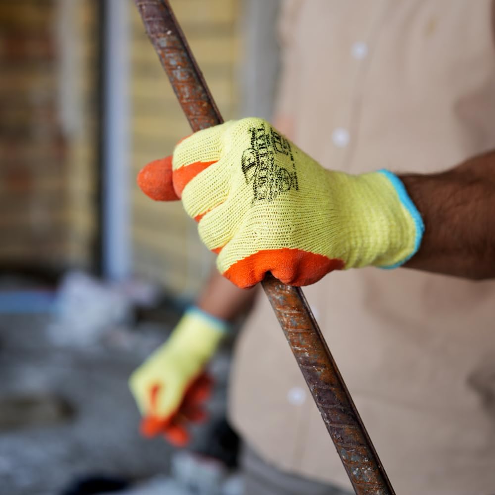 Guantes látex gruesos palma arrugada agarre húmedo