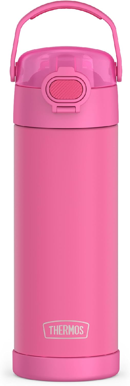 Botella acero inox aislada 16oz tapa ancha rosa neón sin BPA