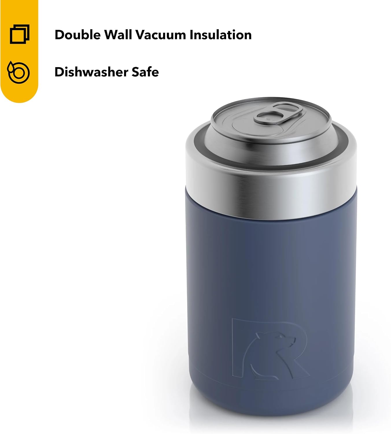 Enfriador latas acero inox doble pared 12oz azul