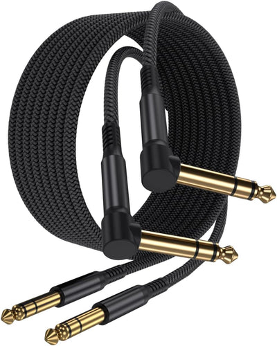 Cable TRS 1/4pulg 10pies paquete 2 unidades para guitarra