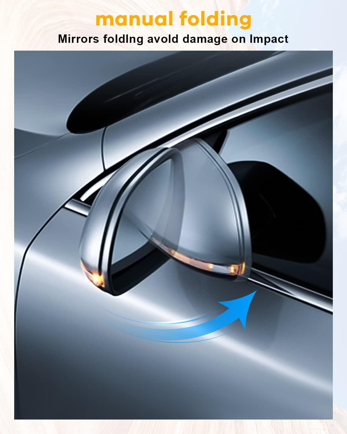 Espejo conductor Ford E150-E550 pliegue manual luz charco