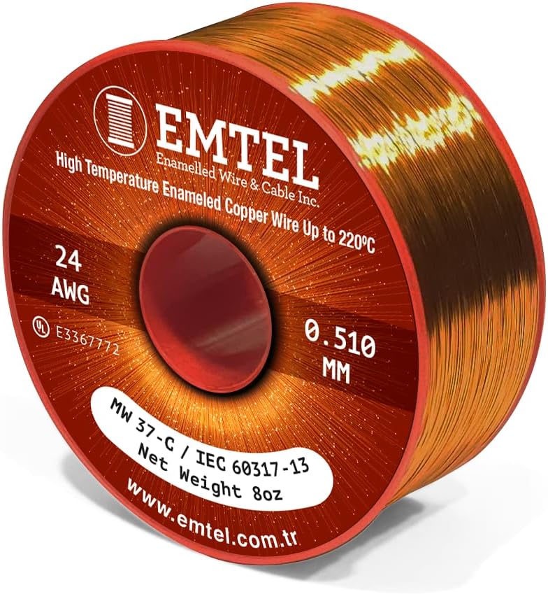 Alambre magnético cobre esmaltado 24 awg 121,92 m