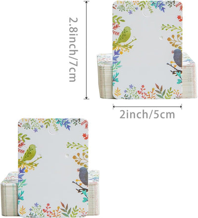 100 Tarjetas Exhibición Arete Hoja 2.5" con Bolsas