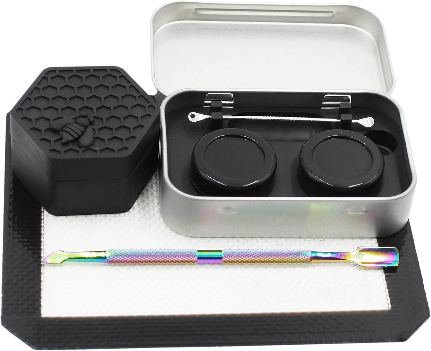 Cera silicona kit contenedor negro 5.2" con alfombrilla