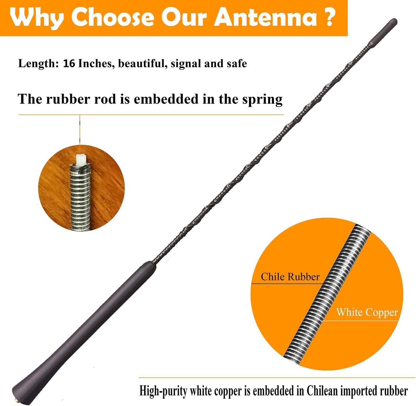 Antena 16pulg repuesto Pontiac Vibe 03-10 negro