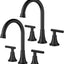 Grifo baño negro mate 3 agujeros 2 manijas 8pulg pack 2