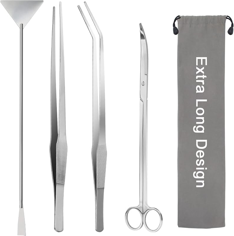 Kit 4en1 acuario 15pulg herramientas acero inox