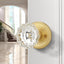 Pomos puerta vidrio transparente set 3 dorados universal