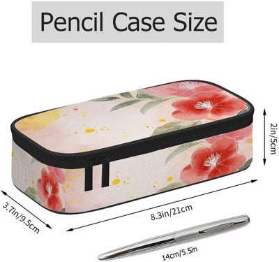 Estuche lápices acuarela diseño flores para escuela y oficina