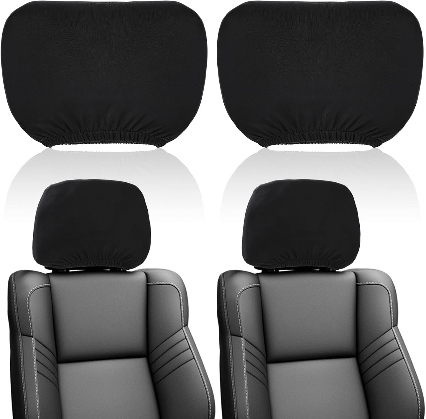 2 fundas reposacabezas auto universal suave tela negro
