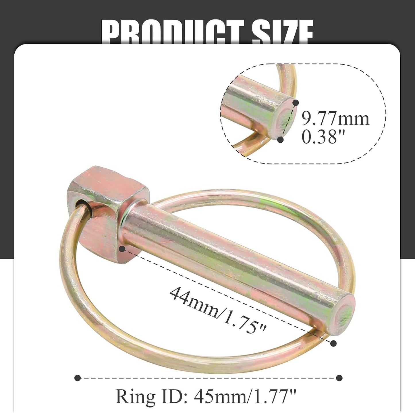 6 Pzas Pasadores Chaveta 3/8pulg Anillo para Tractores Camiones