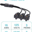 Divisor corriente 3 enchufes 1625W uso interior exterior
