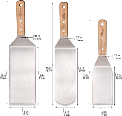 Set 4 Espátulas Acero Inox para Parrilla Barbacoa