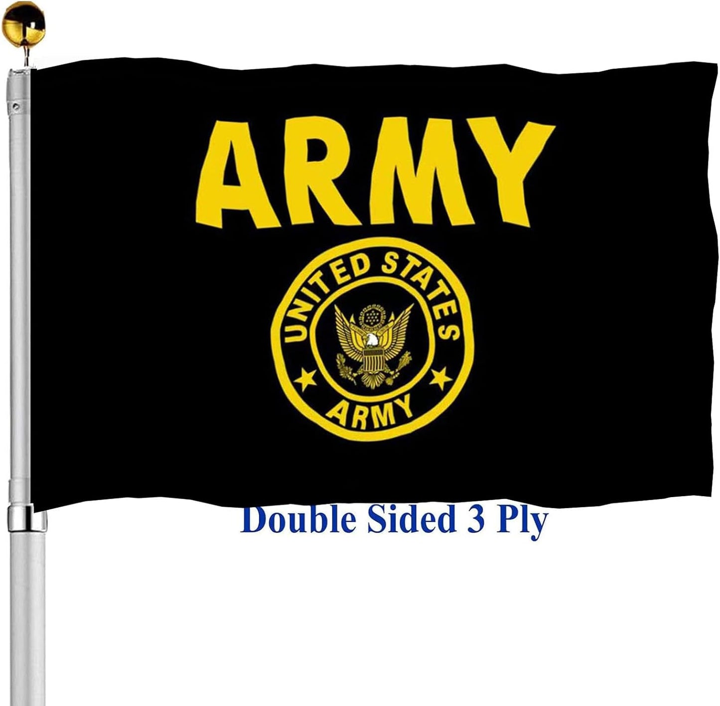 Banderas escudo ejército 3x5 doble cara dorada EE.UU.
