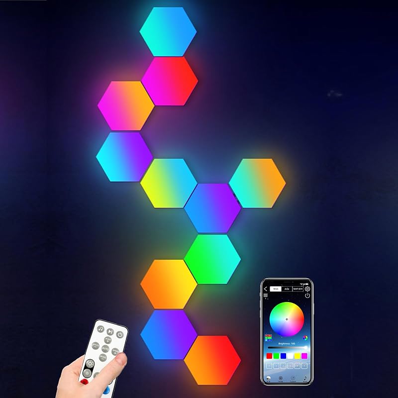 7 Luces LED hexagonales 16M colores con app