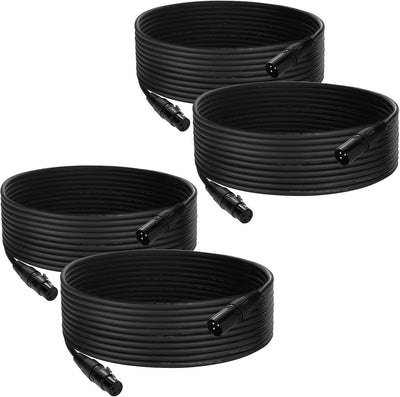 Cable DMX 25ft pack 4 XLR macho a hembra 3 pines