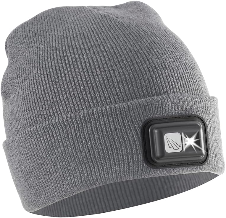Gorro lana recargable con luz LED 150 lúmenes impermeable