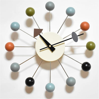 Reloj pared bola madera mediados siglo 13pulg