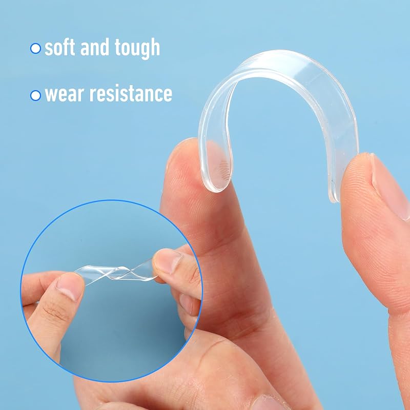 20 Pzas Parachoques Goma Transparente A Rayas Autoadhesivas