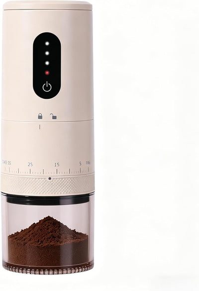 Molinillo de café con burr cónico portátil para viaje y camping con 38 ajustes