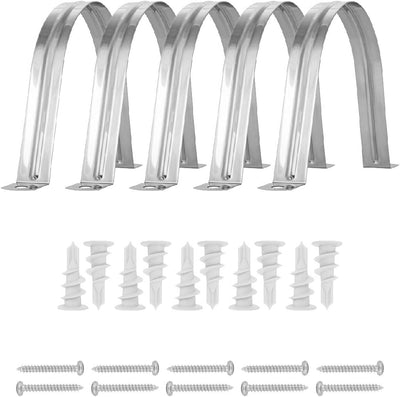 Perchas manguera acero inox anclajes 2.5pulg set 5