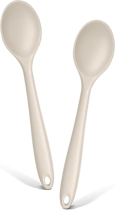 2 Pzas Cucharas Silicona Antiadherentes para Hornear y Servir Caqui