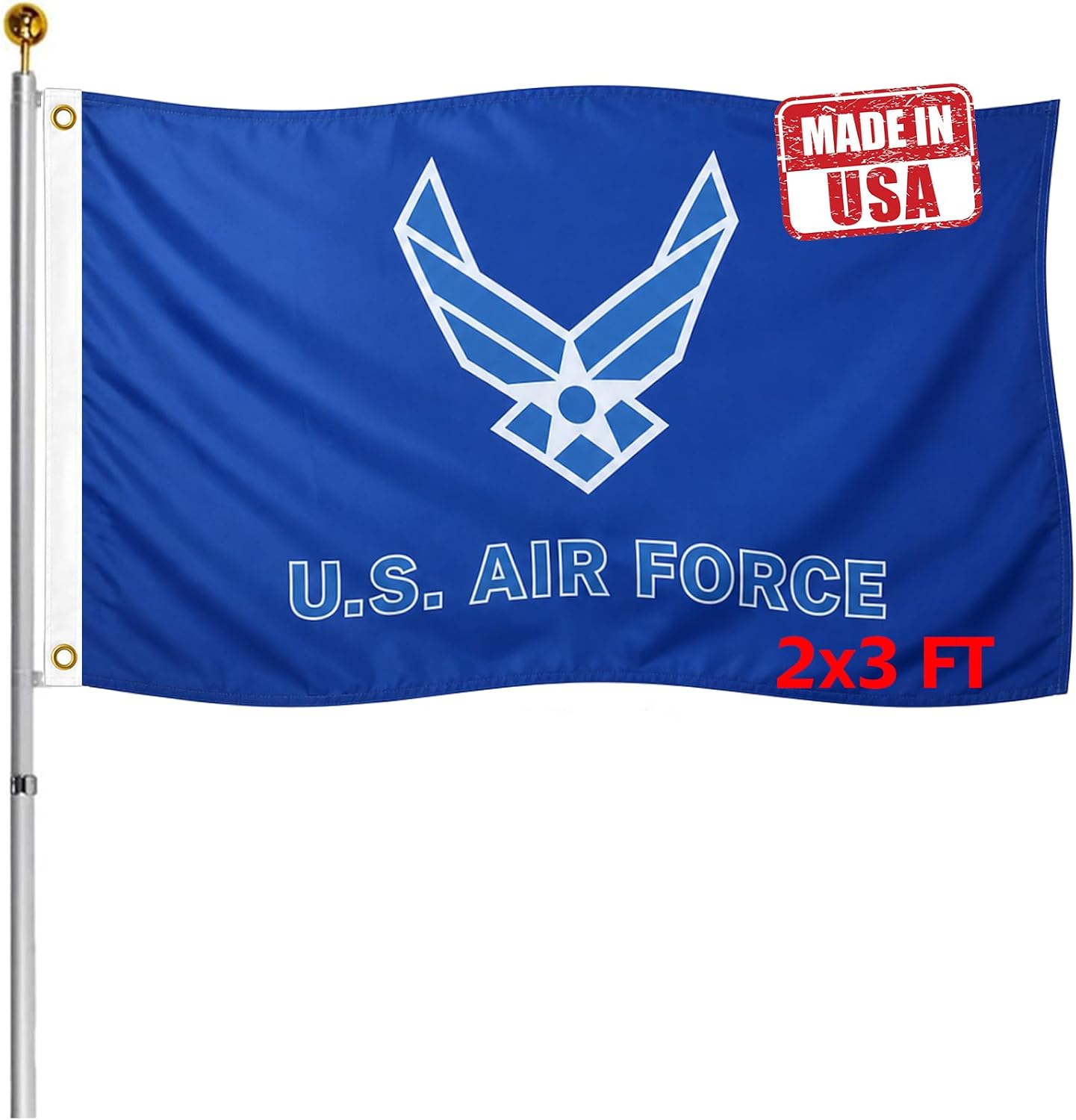 Bandera Fuerza Aérea EE.UU. 2x3 doble cara resistente UV