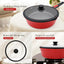 Sartén antiadherente 12pulg 5qt con tapa mango desmontable rojo