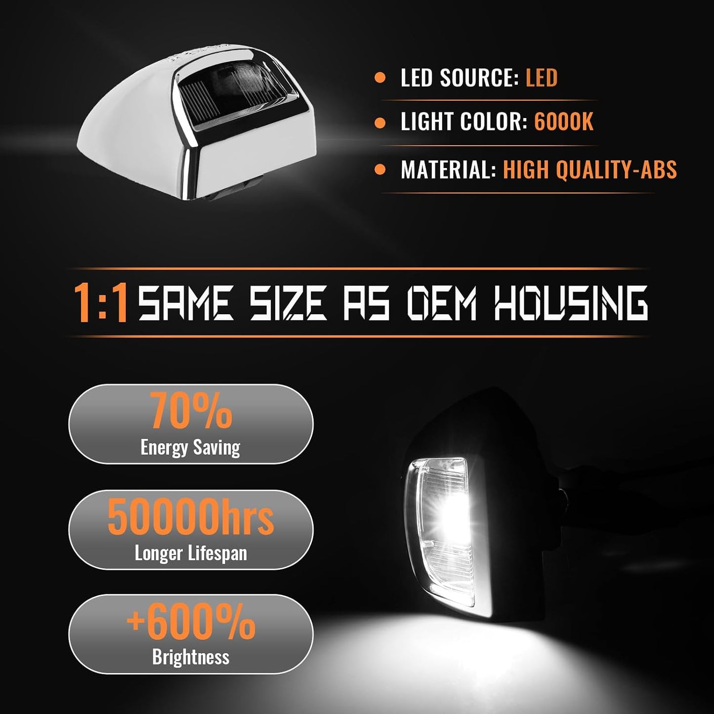 Luces LED plateado para placa Chevy Silverado 6000K 2 pzas
