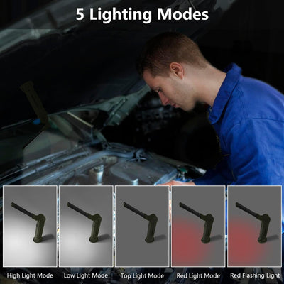 Luz trabajo recargable magnética 700lm 5 modos rotación 360