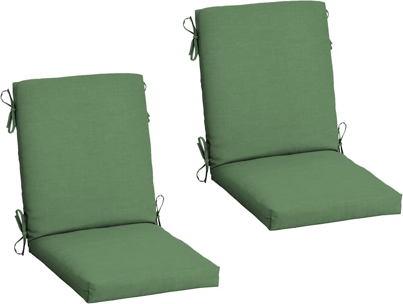 2 Cojines Silla Exterior 20x20 Resistentes Lluvia Verde