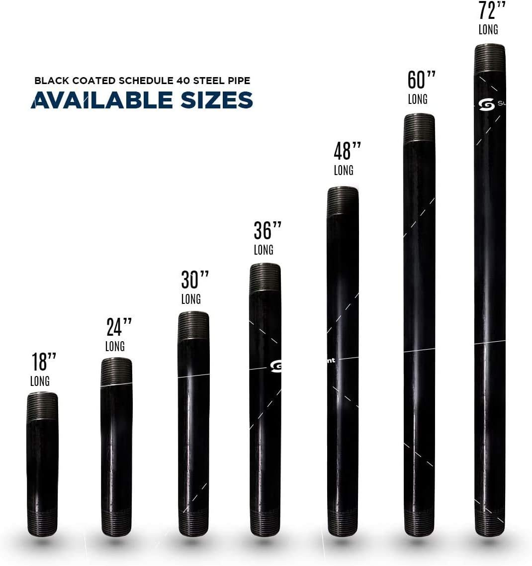 Tubo negro acero 1/2x48pulg
