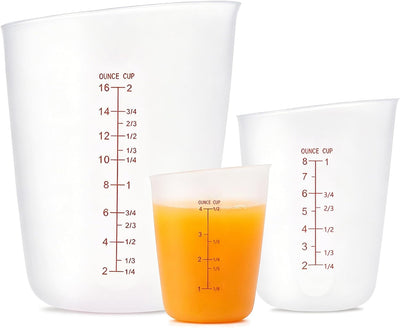 3 Tazas Medidoras Silicona 2 1 1/2 Oz