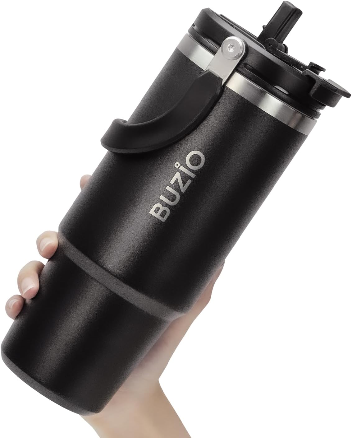 Vaso térmico acero inox 40oz con asa tapa 2en1 popote