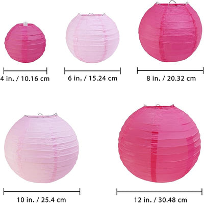 20 Linternas papel chinas rosa colgantes decoración fiesta