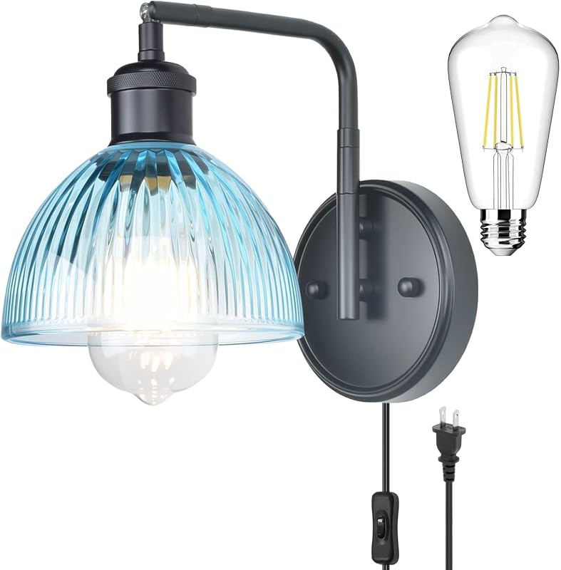 Aplique pared vidrio a rayas LED enchufable