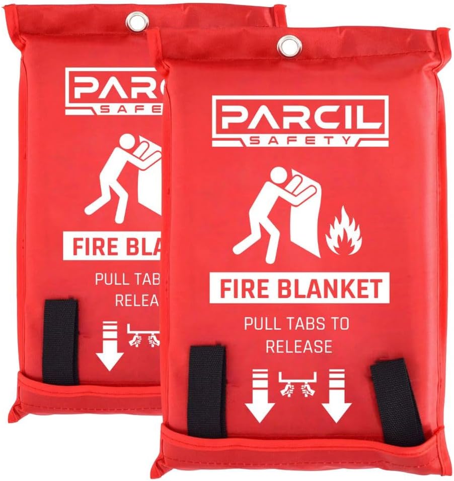 Manta fuego emergencia fibra vidrio 2 pzas para coche y hogar