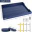 Bandeja mesa auxiliar madera 2 asas 4 posavasos azul oscuro