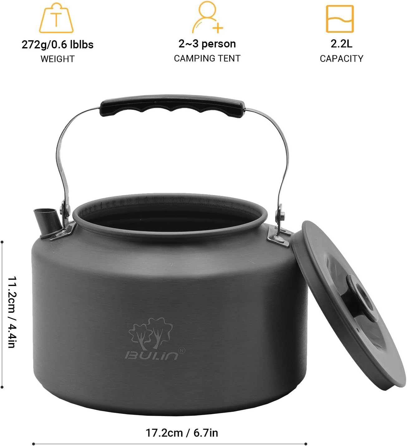 Hervidor al aire libre aleación aluminio 1.6L