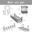 Cesta colgante rejilla metálica soporte bolígrafos 5 pzas