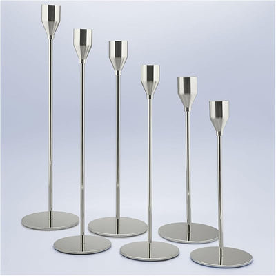 Set 6 portavelas plateados candelabro decoración hogar