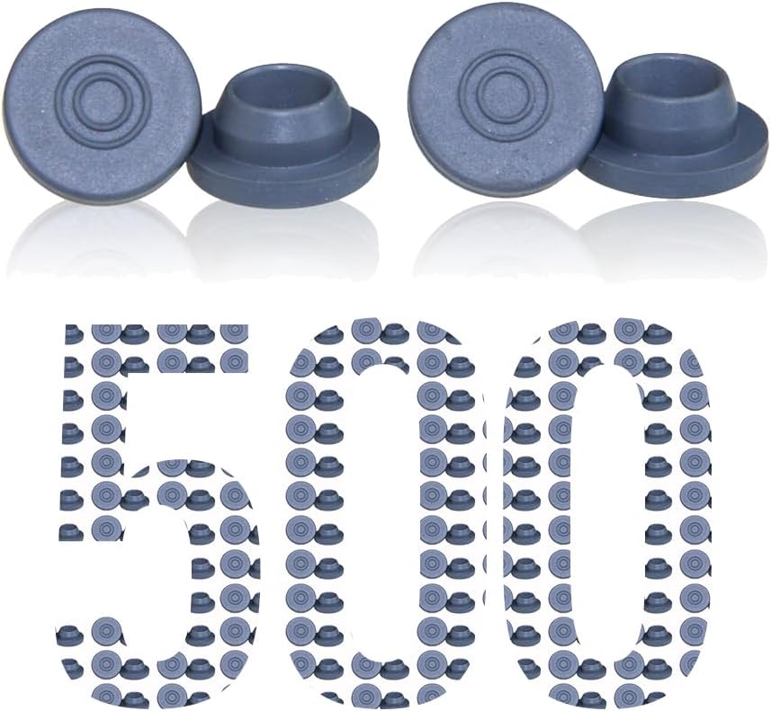 Tapones goma septa 0.787pulg butilo gris 500uds