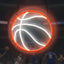 Letrero neón baloncesto LED regulable 12.6x12.6 pulg