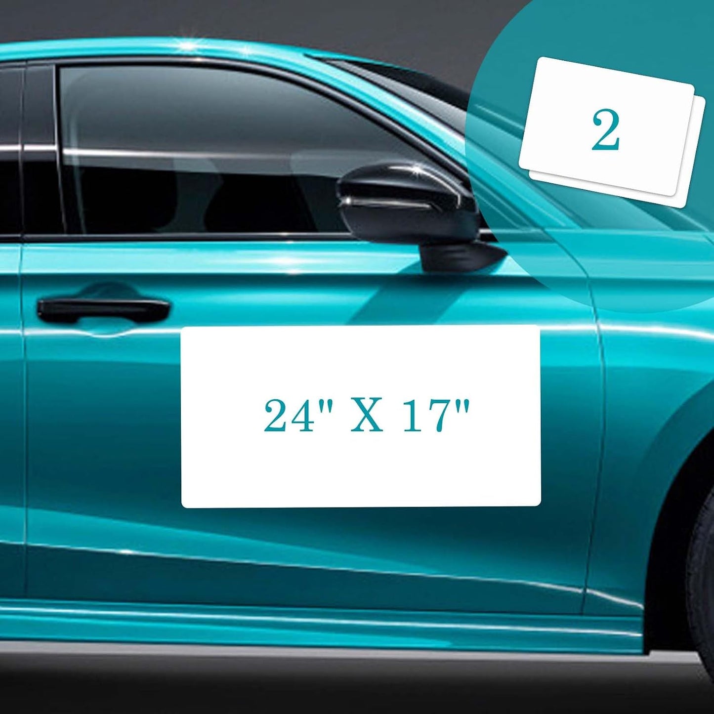 Imanes puerta auto 24x17" flexibles pack 2