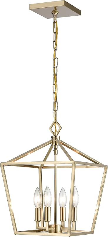 Colgante 4 luces Champ acabado dorado moderno