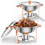 Set 2 Chafer Acero Inox 5qt Con Tapa Vidrio