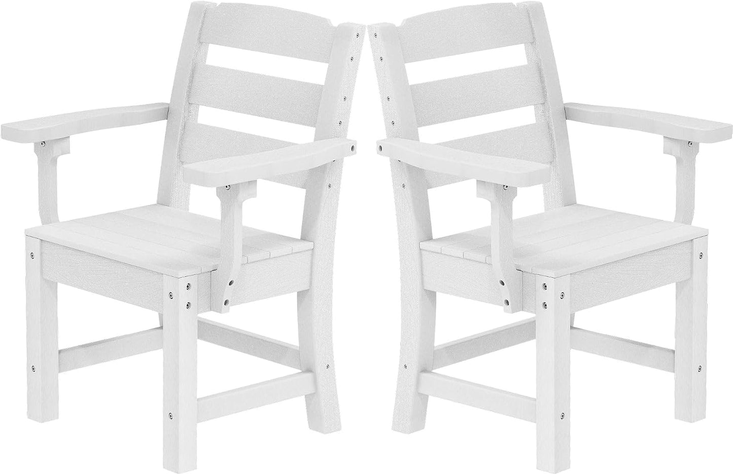 2 Sillas Polietileno HD 330lb para Terraza Jardín Blanco